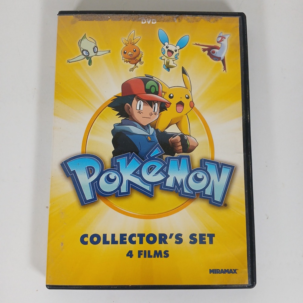 Pokemon Collector Set 4 Films DVD 4 Movie Collection Miramax Kids Anime Cartoon